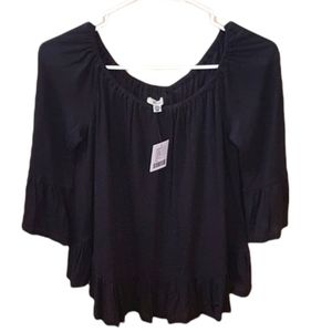ECOTE Oxford Black Blouse